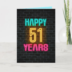 Carte Connexion néon en brique pour 51e anniversaire