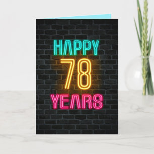 Carte Connexion néon en brique pour 78e anniversaire