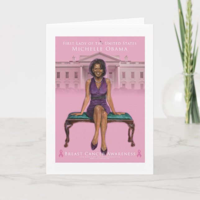 CARTE CONSCIENCE DE CANCER DU SEIN DE MICHELLE OBAMA (Devant)