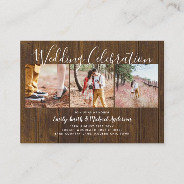 Carte Conseil 20 Mariage PHOTO Budget Qualité Invite PETITES (Devant)