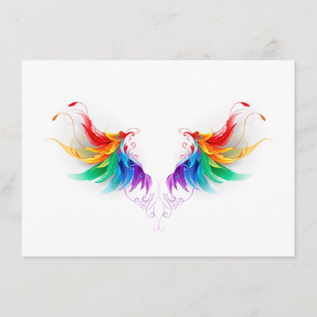 Carte Conseil Ailes fluffy arc-en-ciel (Devant)