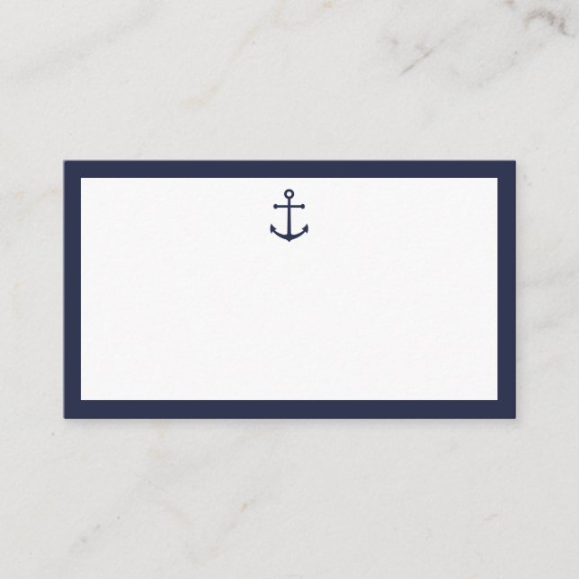 Carte Conseil Ancre Bleu marine Nautique Mariage Conseils et voe (Devant)