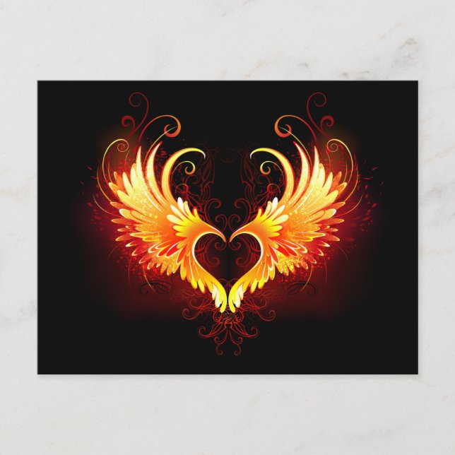 Carte Conseil Angel Fire Heart with Wings (Devant)