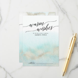 Carte Conseil Aquarelle Aqua et Gold Recette et bien souhaits