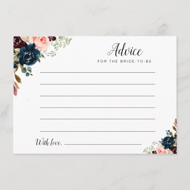 Carte Conseil aquarelle bordeaux, navals & conseils floraux (Devant)