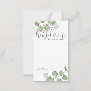Carte Conseil Aquarelle Eucalyptus Mariage Conseils et souhaits