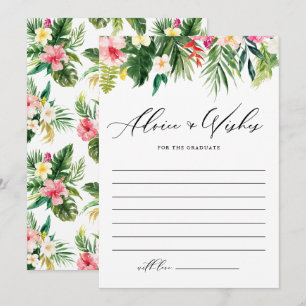 Carte Conseil Aquarelle Fleurs tropicales Garland Graduation