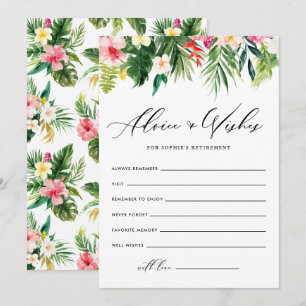 Carte Conseil Aquarelle Fleurs tropicales Parti de retraite