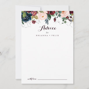 Carte Conseil Aquarelle illustrée automne Mariage floral