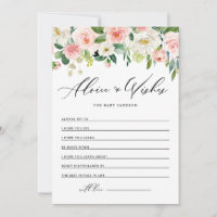 Aquarelle Peach Florals Voeux pour bébé