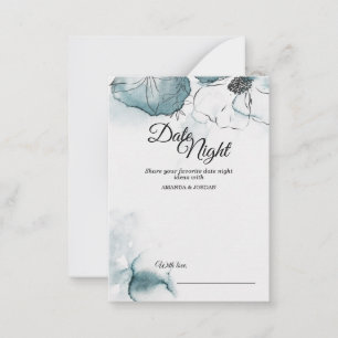 Carte Conseil Aquarelle turquoise Croquis Mariage Date Nuit Cons