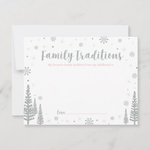 Carte Conseil Argent et rose   Famille Traditions Baby shower Je
