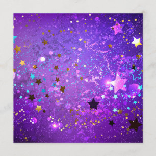 Carte Conseil Arrière - plan de feuille violet avec étoiles