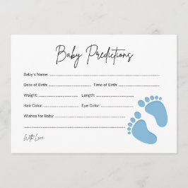 Carte Conseil Baby Feet Boy Baby Prediction & Wish Card