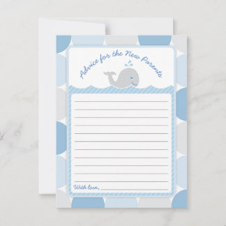 Carte conseil Baby shower baleine - Cercles bleus