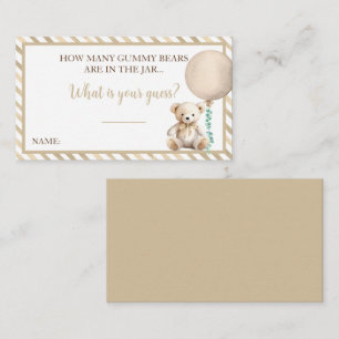 Carte Conseil Baby shower de l'ours en peluche Guider Game Card