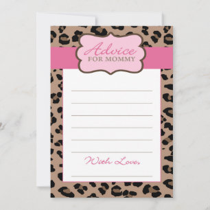 Carte Conseil Baby shower léopard et rose
