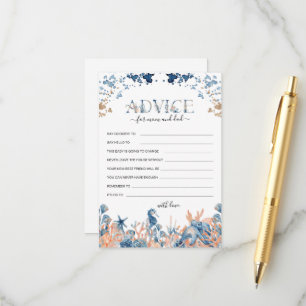 Carte Conseil Baby shower sous-marin aquarelle