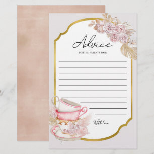Carte conseil Baby shower thé vintage