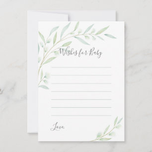 Carte Conseil Baby shower Verdure Elégante Aquarelle Wis