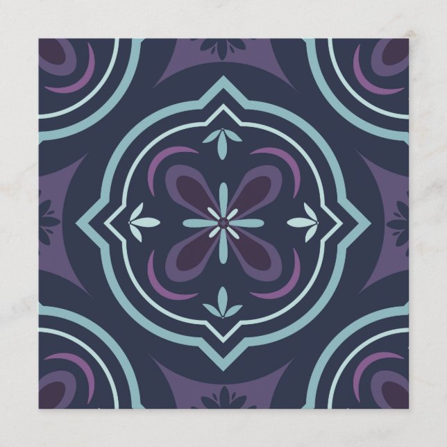 Carte Conseil blueish floral tiling pattern (Devant)