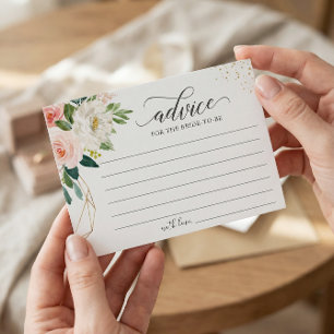 Carte Conseil Blush Rose or Floral Élégants mots de