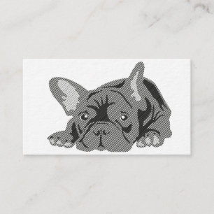 Carte Conseil Bouledogue Français Minimaliste Noir et Blanc
