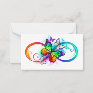 Carte Conseil Bright infinity with rainbow butterfly