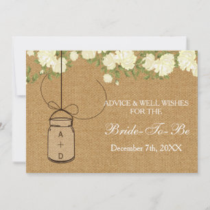 Carte Conseil burlap douche nuptiale Conseils Bonne volonté Cart