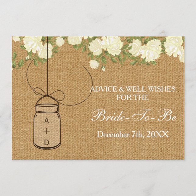 Carte Conseil burlap douche nuptiale Conseils Bonne volonté Cart (Devant)