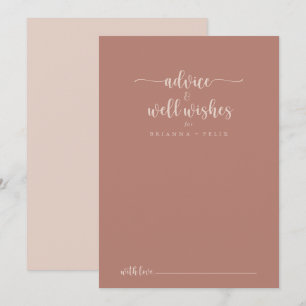 Carte Conseil Calligraphie Terracotta Mariage bien souhaits