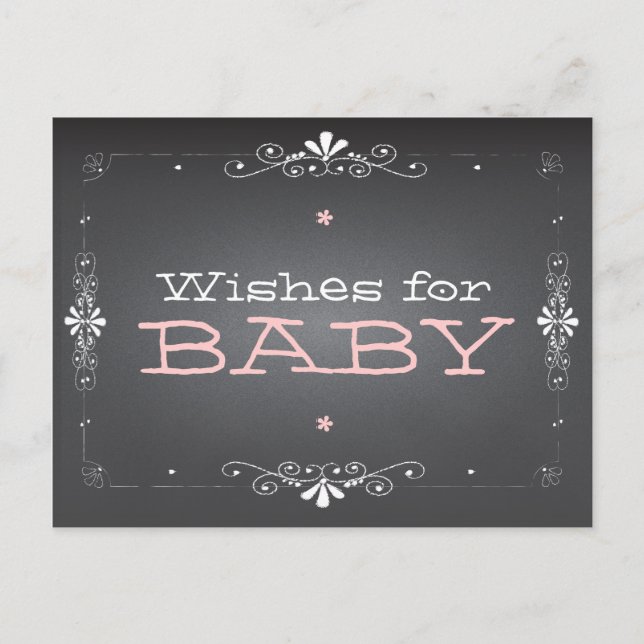 Carte Conseil Chalkboard Wings for Baby shower Activity Card (Devant)