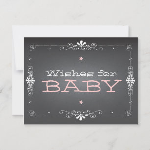 Carte Conseil Chalkboard Wings for Baby shower Activity Card