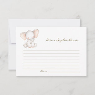 Carte Conseil Charming Watercolor Baby Elephant Time Capsule