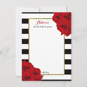 Carte Conseil Chic Moderne Luxe Mariage Collection - Roses rouge