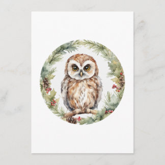 Carte Conseil christmas owl illustration owl wall art holiday 