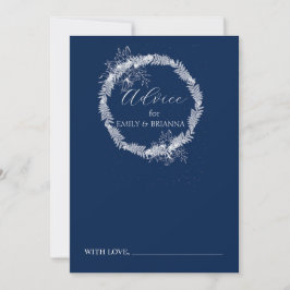 Carte Conseil Classic Elegant mariage bleu marine