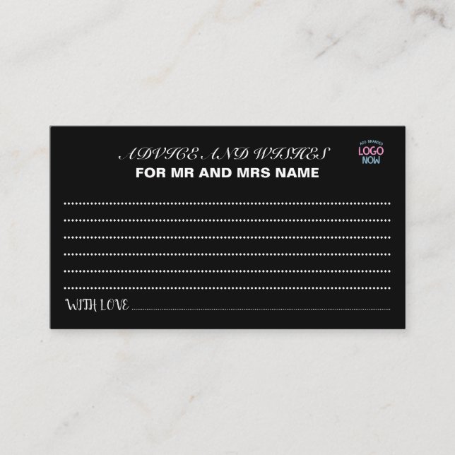 CARTE CONSEIL CLIENT SIMPLE CONTEMPORAIN PROPRE NOIR MODE (Devant)