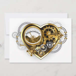 Carte Conseil Coeur vapeur avec un manomètre