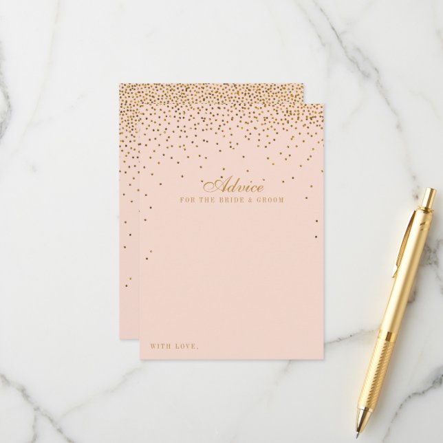 Carte Conseil Collection de Mariages Blush Pink & Glam Gold (Devant/Arrière en situation)