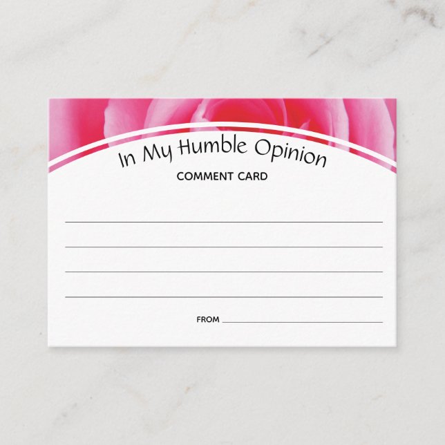 Carte Conseil Commentaires personnalisés Commentaires dans mon H (Devant)