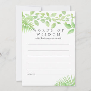 Carte Conseil Conseils de baby shower aquarelle pour maman
