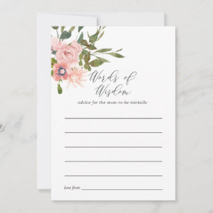Carte Conseil Conseils de Baby Shower Rose Gold et Rose Pâle