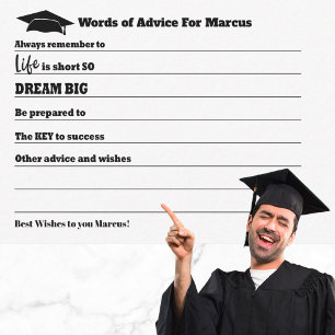 Carte Conseil Conseils de fin d'études Souhaite Grad Party