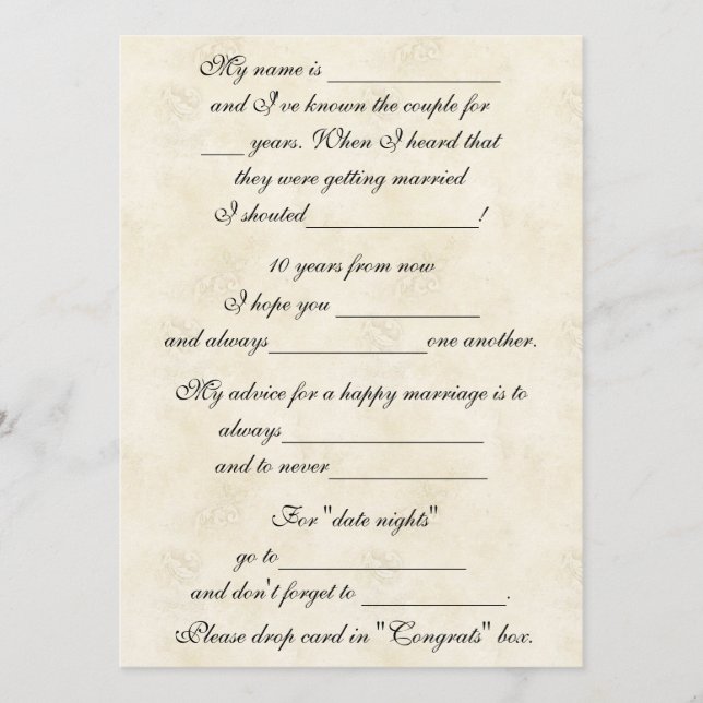 Carte Conseil Conseils de mariage drôles et mignons pour la mari (Devant)
