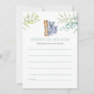 Carte Conseil Conseils de shower de bébé Feuilles d'eucalyptus O