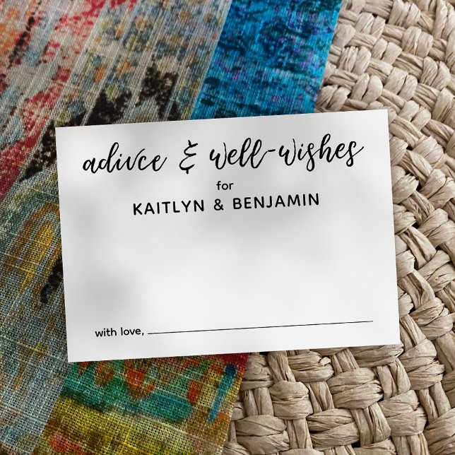 Carte Conseil Conseils et souhaits simples en noir et blanc (Créateur téléchargé)