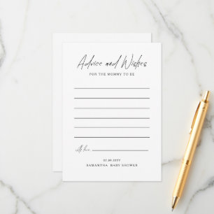 Carte Conseil Conseils et Vœux pour Future Maman Baby Shower