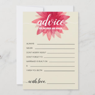 Carte Conseil Conseils floraux rustiques pour la Fête des mariée