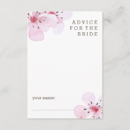 Carte Conseil Conseils pour la mariée en fleurs de cerisiers ros